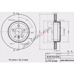 BMW F01 F02 F07 tył Tarcze Klocki Hamulcowe tył 345/24 mm MIKODA 70471 0488S